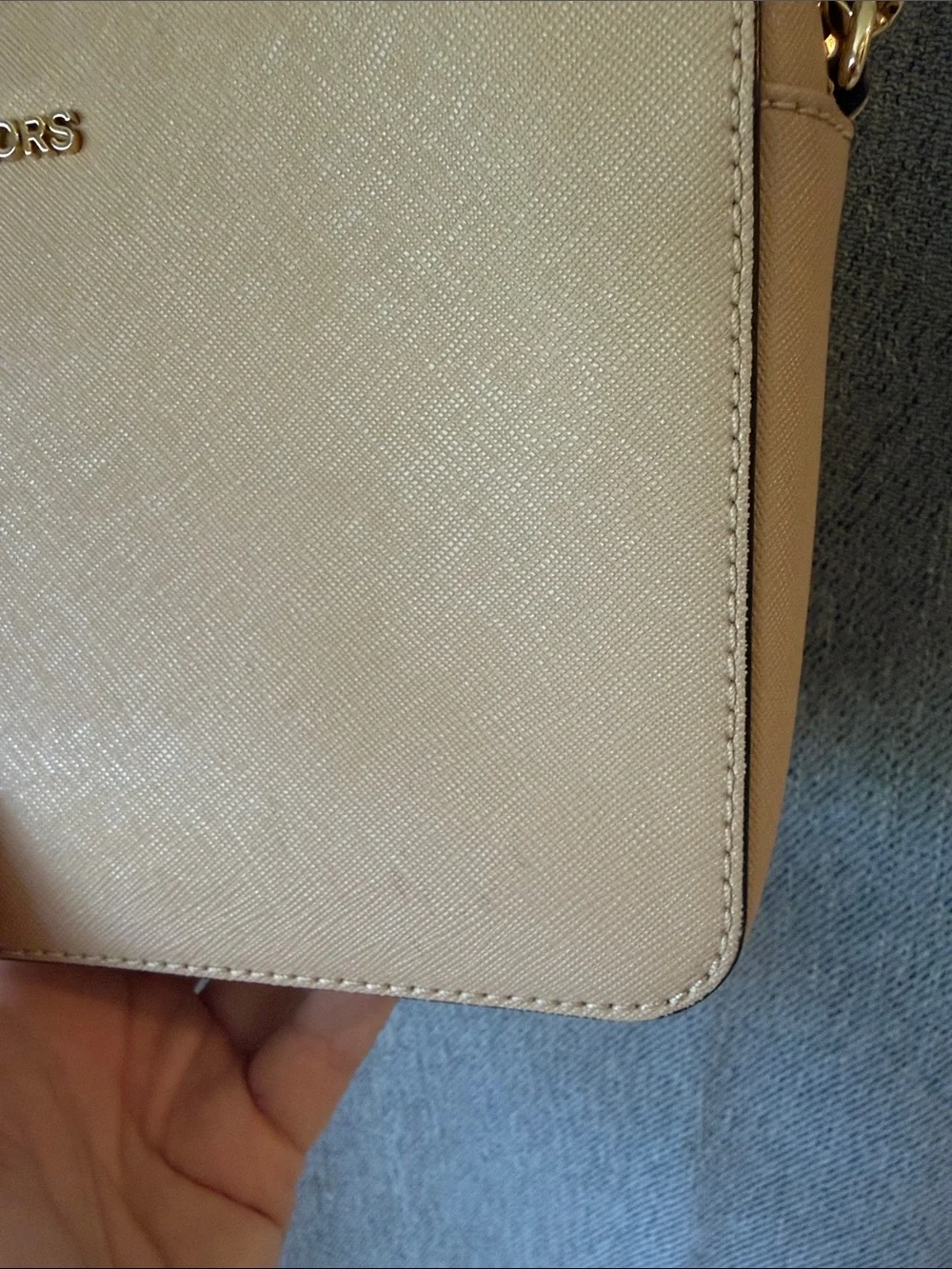 Michael Kors Saffiano Crossbody with Gold Chain